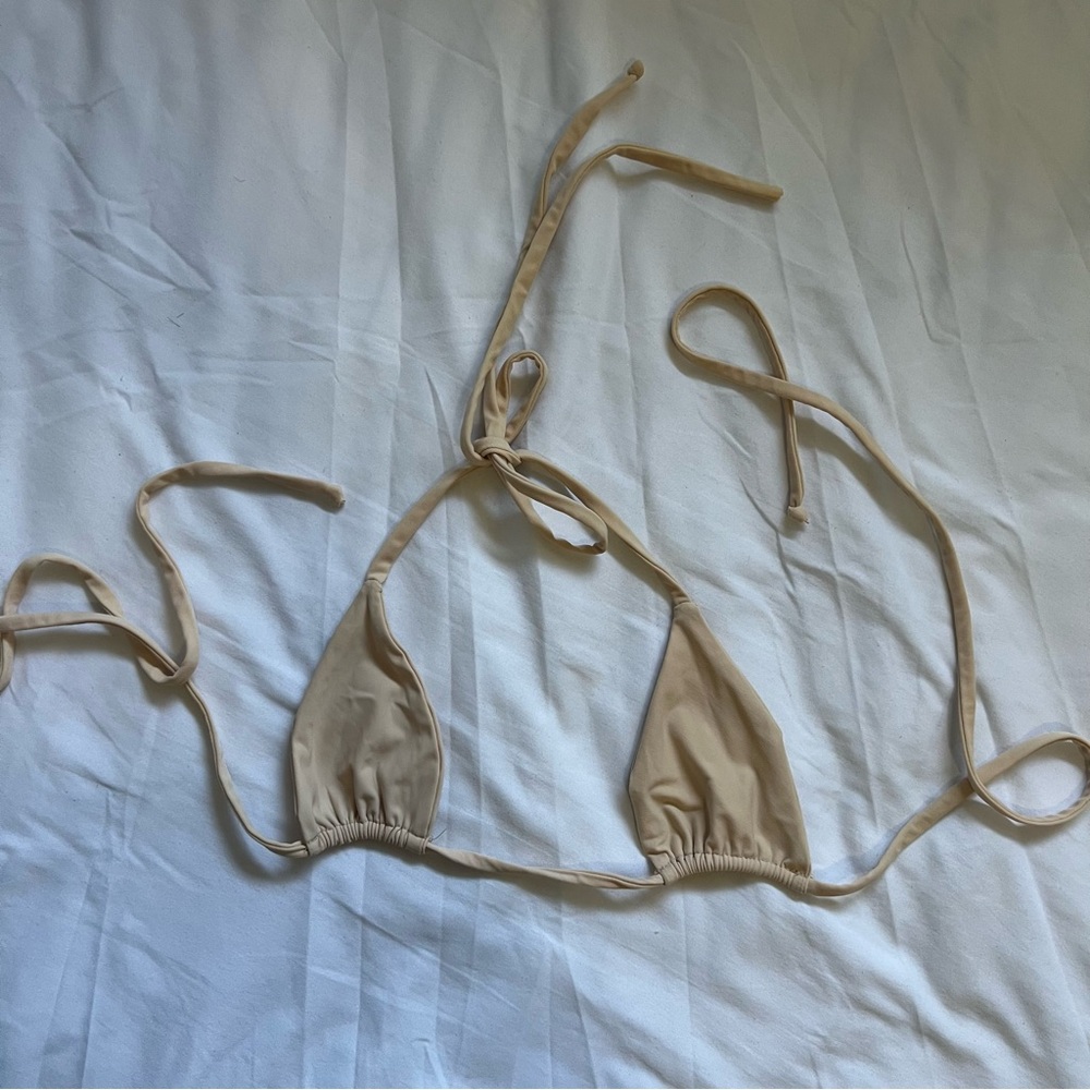Beige Triangle Bikini Top